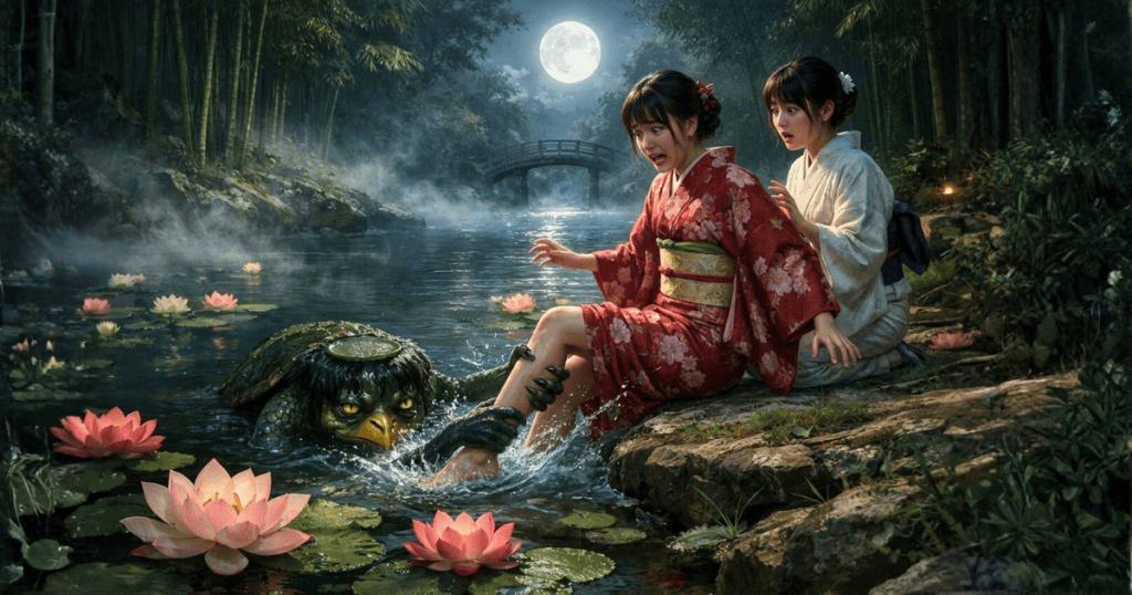 The Kappa dragging someone into the water