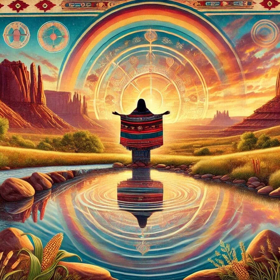 Hózhǫ́, often translated as beauty or harmony, representing the ideal state of existence.