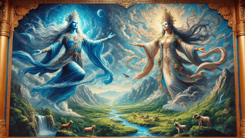 Tengri God of the eternal blue sky and Umay Mother Earth