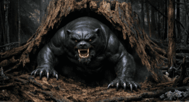 Gumberoo emerging from its Den