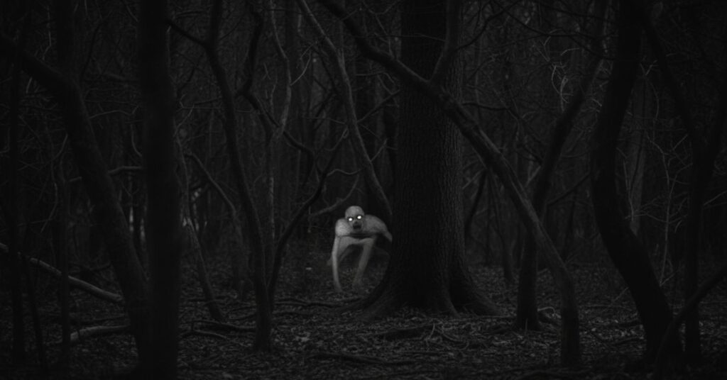 pale crawlers in wooded area
