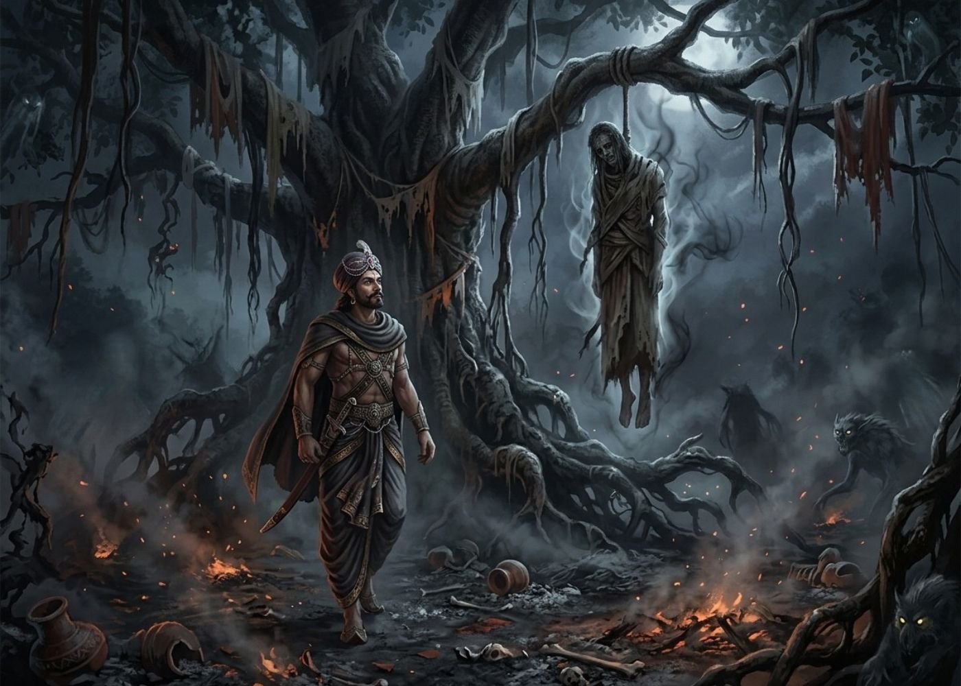 King Vikramaditya and the hanging man