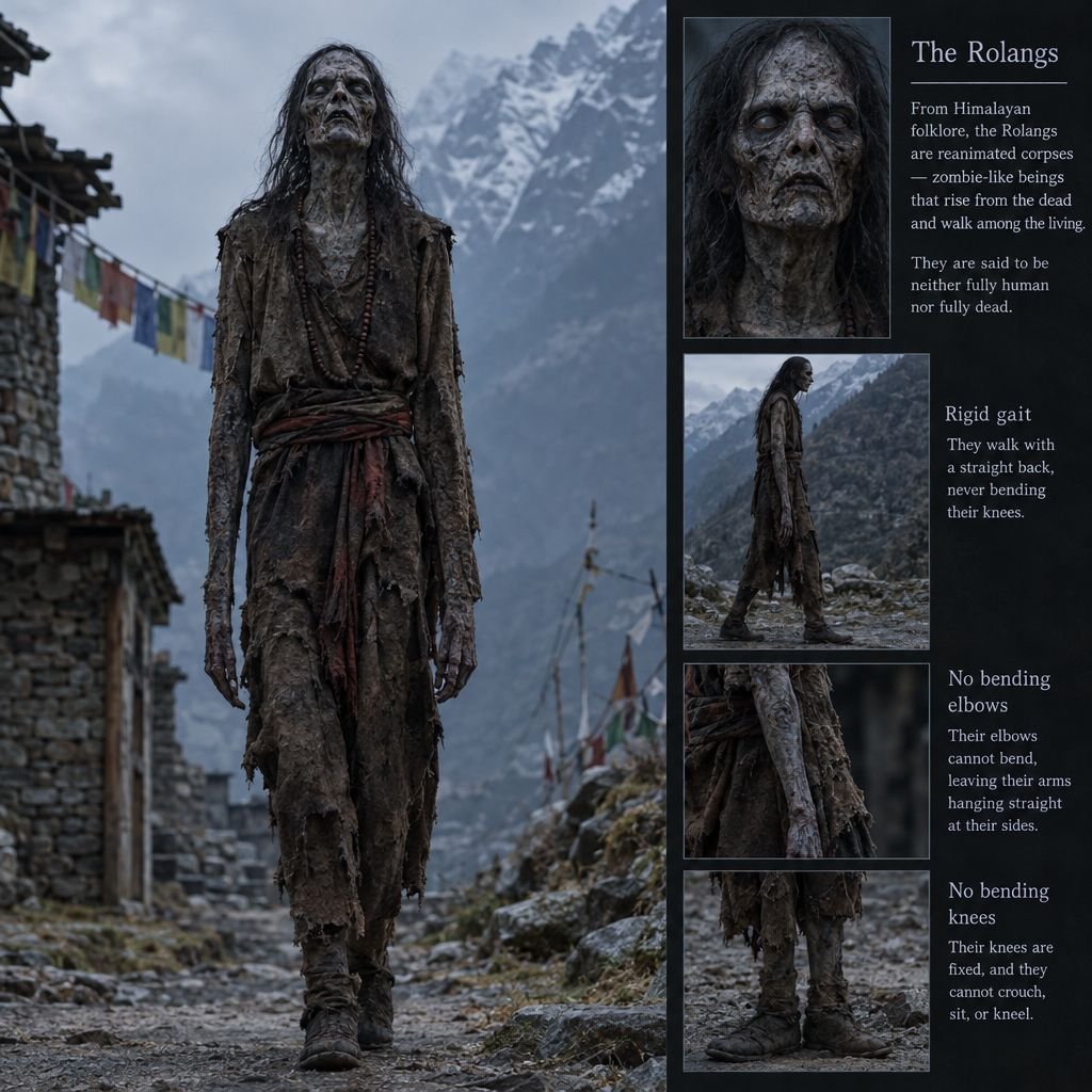 In Tibet, the vetala is known as a Rolangs which translates to "a corpse that rises" or "standing corpse"