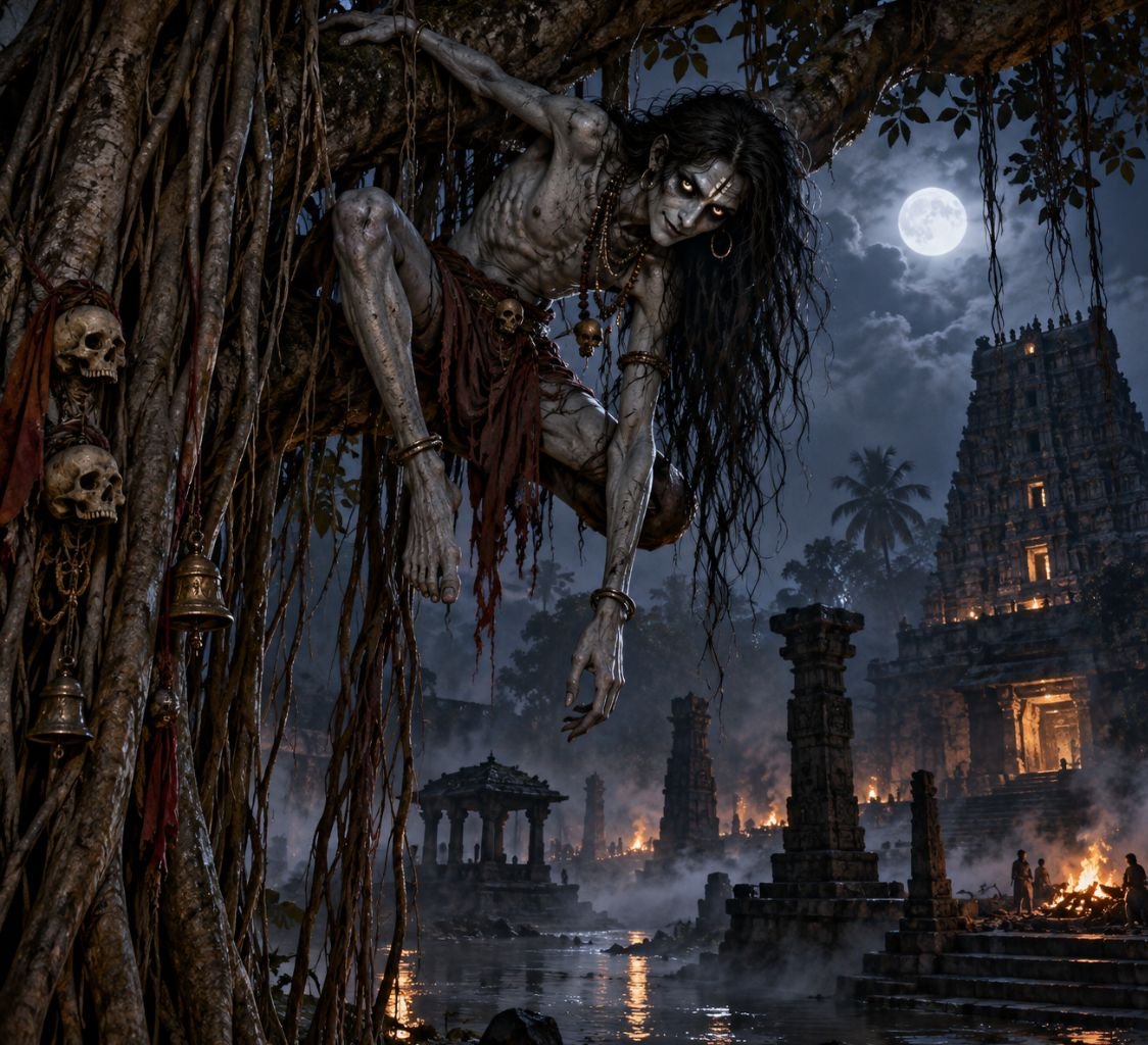 The Vetala in a Moonlit Banyan Tree
