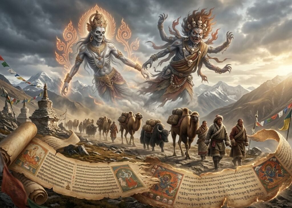 Traveling the Silk Road in a Caravan to Tibet where the Vetala is known as Ro-sgrung