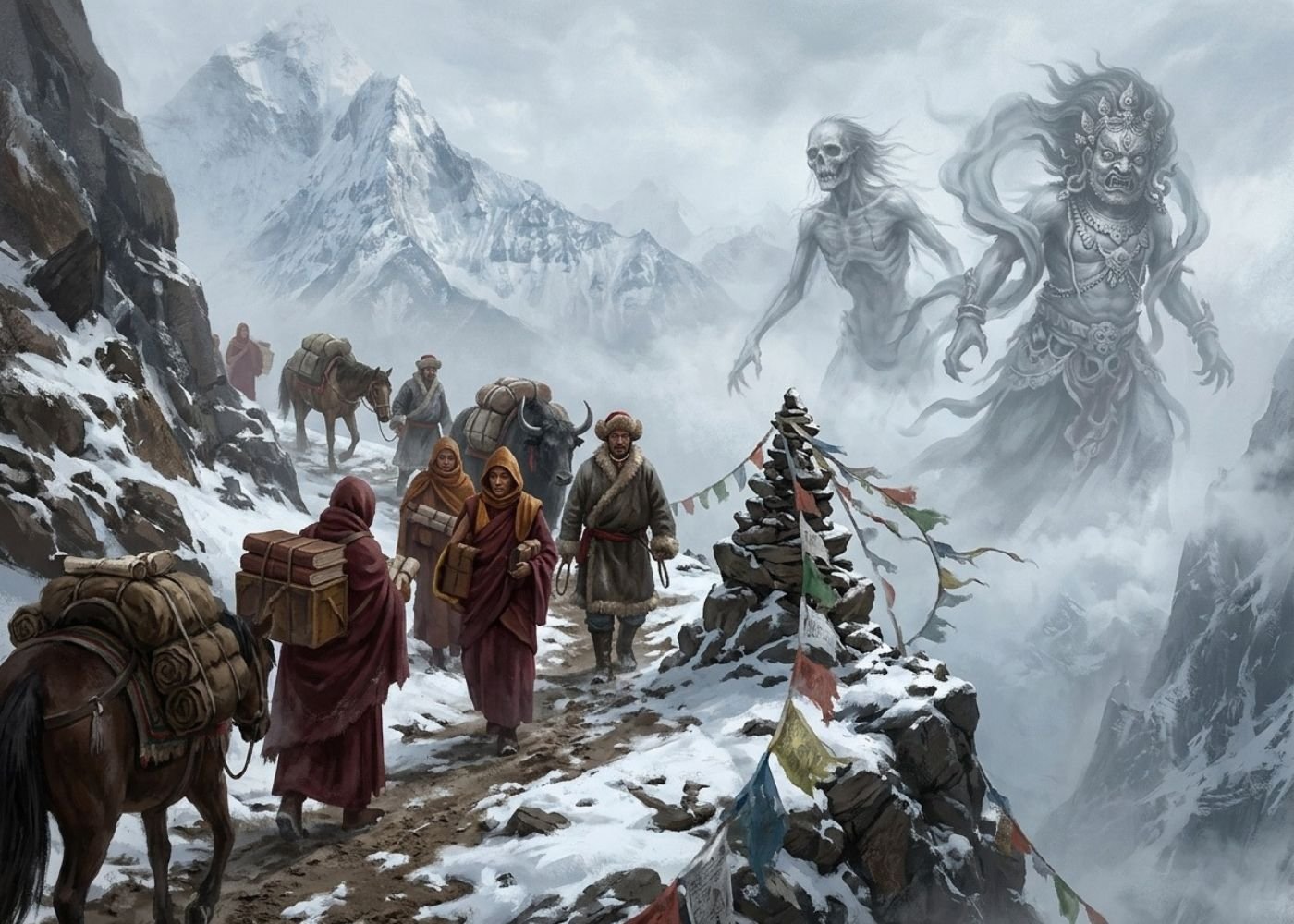 The Vetala travels along the silk road to Tibet becoming Ro-sgrung